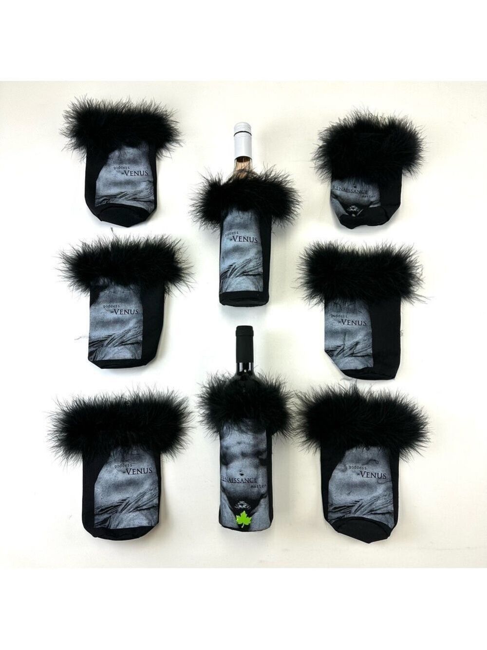 Wine Bottle Gift bag NEW 8 piece  2 Renaissance male bags 6 female theme bags
